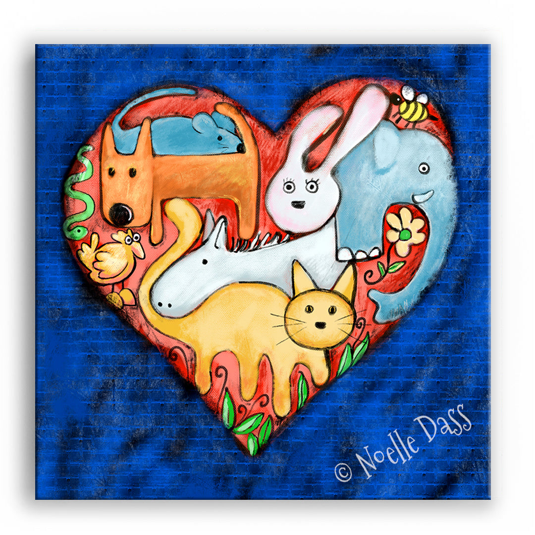 Love All Animals Canvas / 30x40 / Unframed