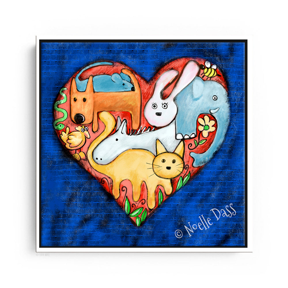 Love All Animals Canvas / 30x40 / White Floating Frame