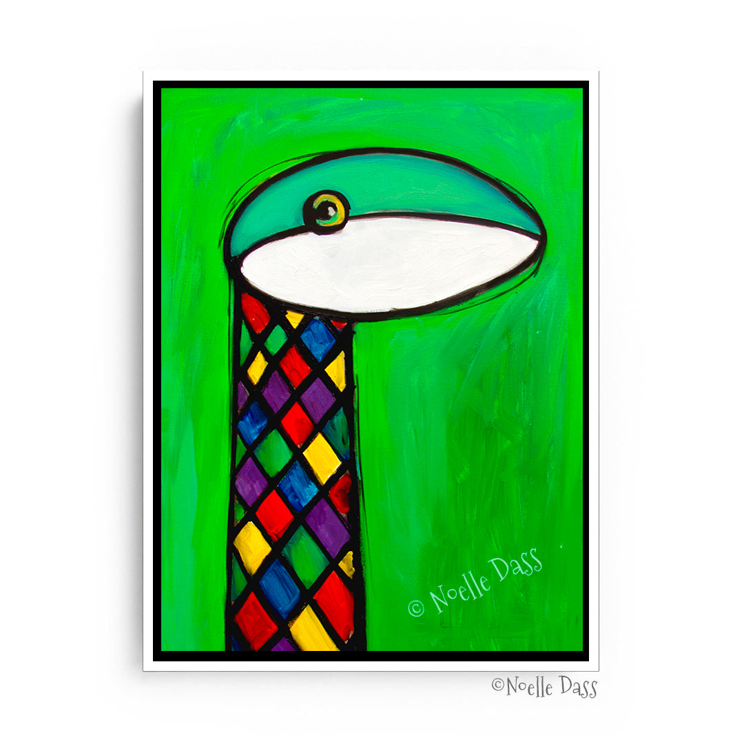 Argyle Tree Snake Canvas / 11x14 / White Floating Frame