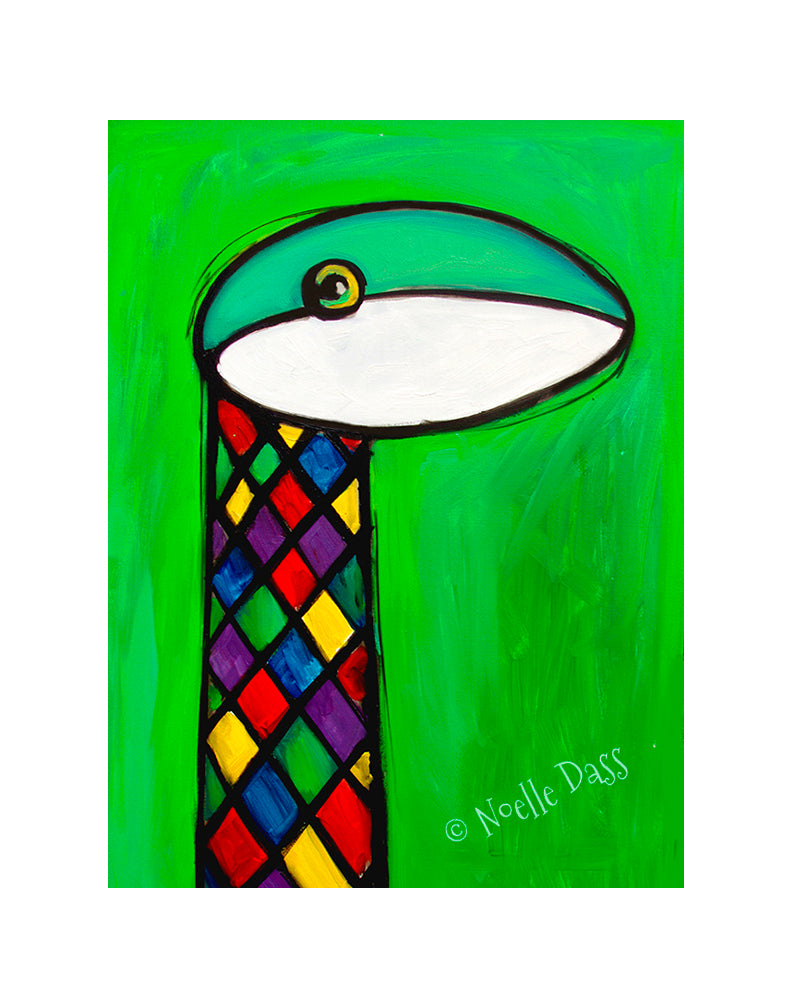 Argyle Tree Snake Paper / 11x14 with white border/image is 8x10 / Unframed