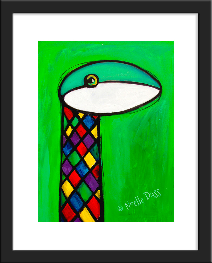 Argyle Tree Snake Paper / 11x14 with white border/image is 8x10 / Black Frame