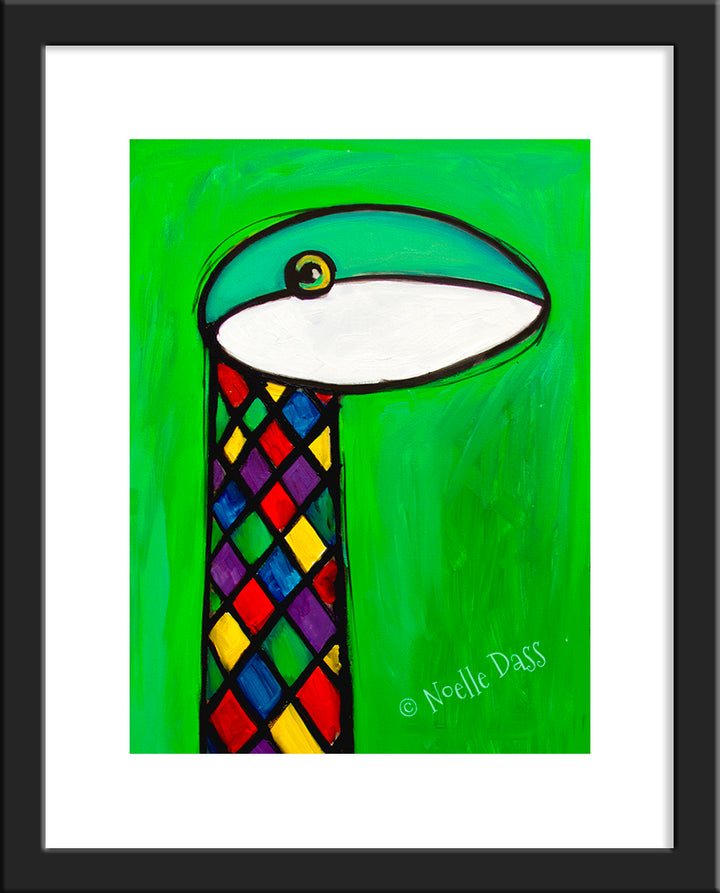 Argyle Tree Snake Paper / 11x14 with white border/image is 8x10 / Black Frame