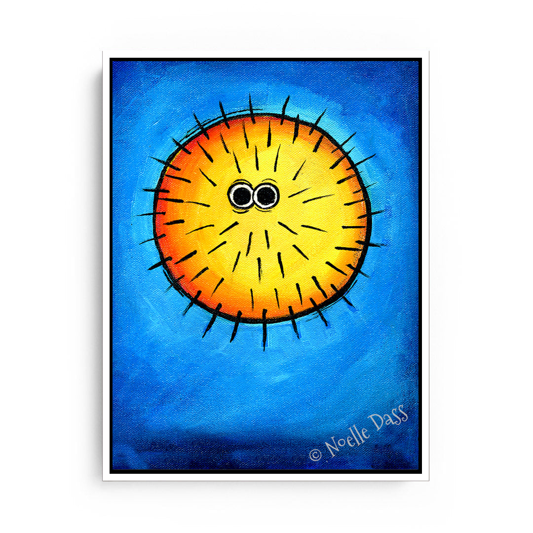 Puffer Blowfish Art @#$%^@#!! Canvas / 30x40 / White Floating Frame