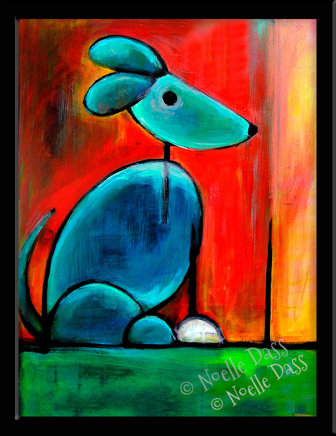 Blue Dog Paper / 6x8 / Framed