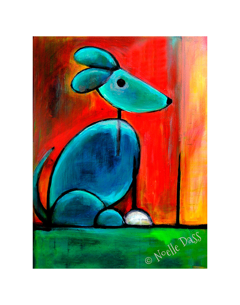 Blue Dog Paper / 11x14 with white border/image is 8x10 / Unframed