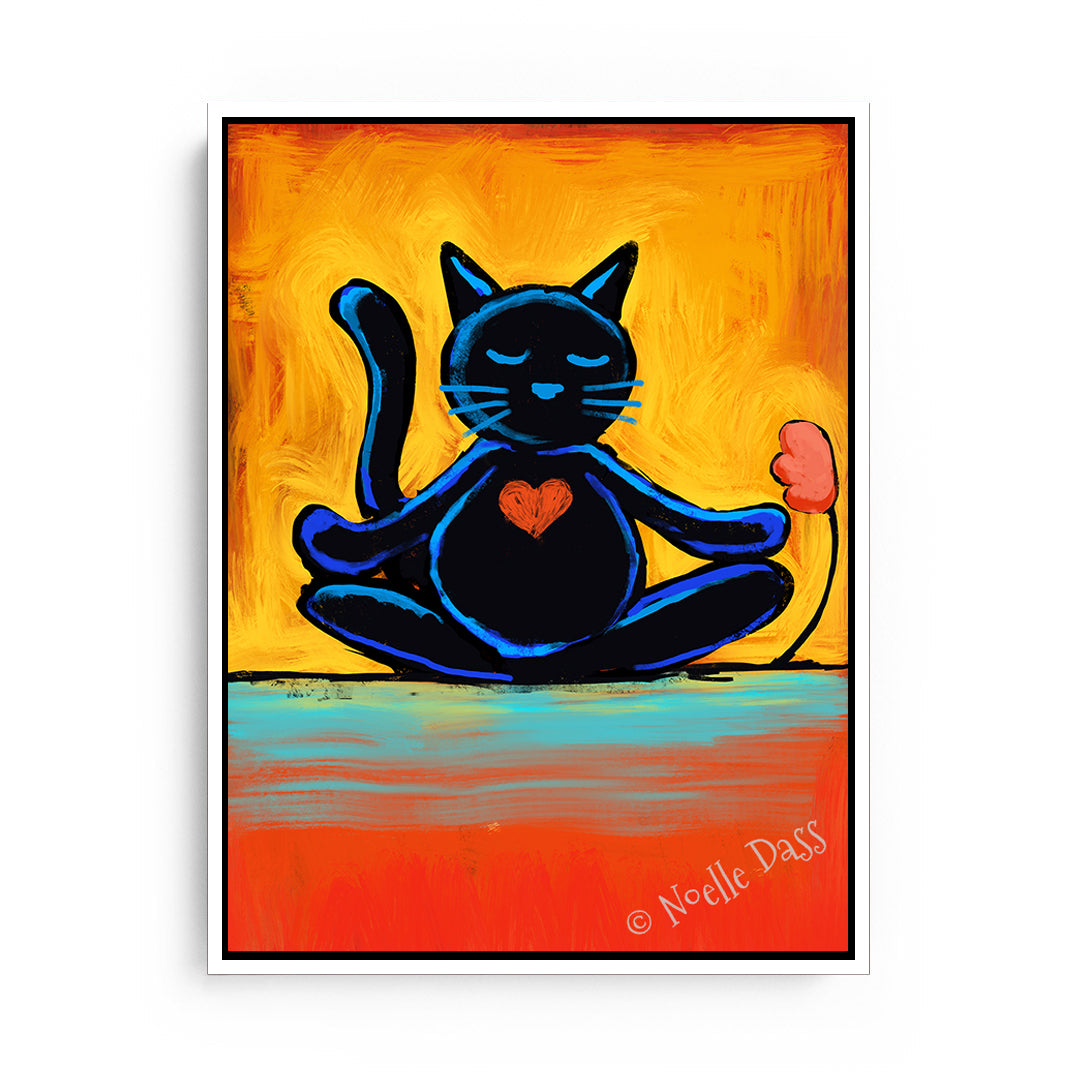 Cat Zen Canvas / 11x14 / White Floating Frame