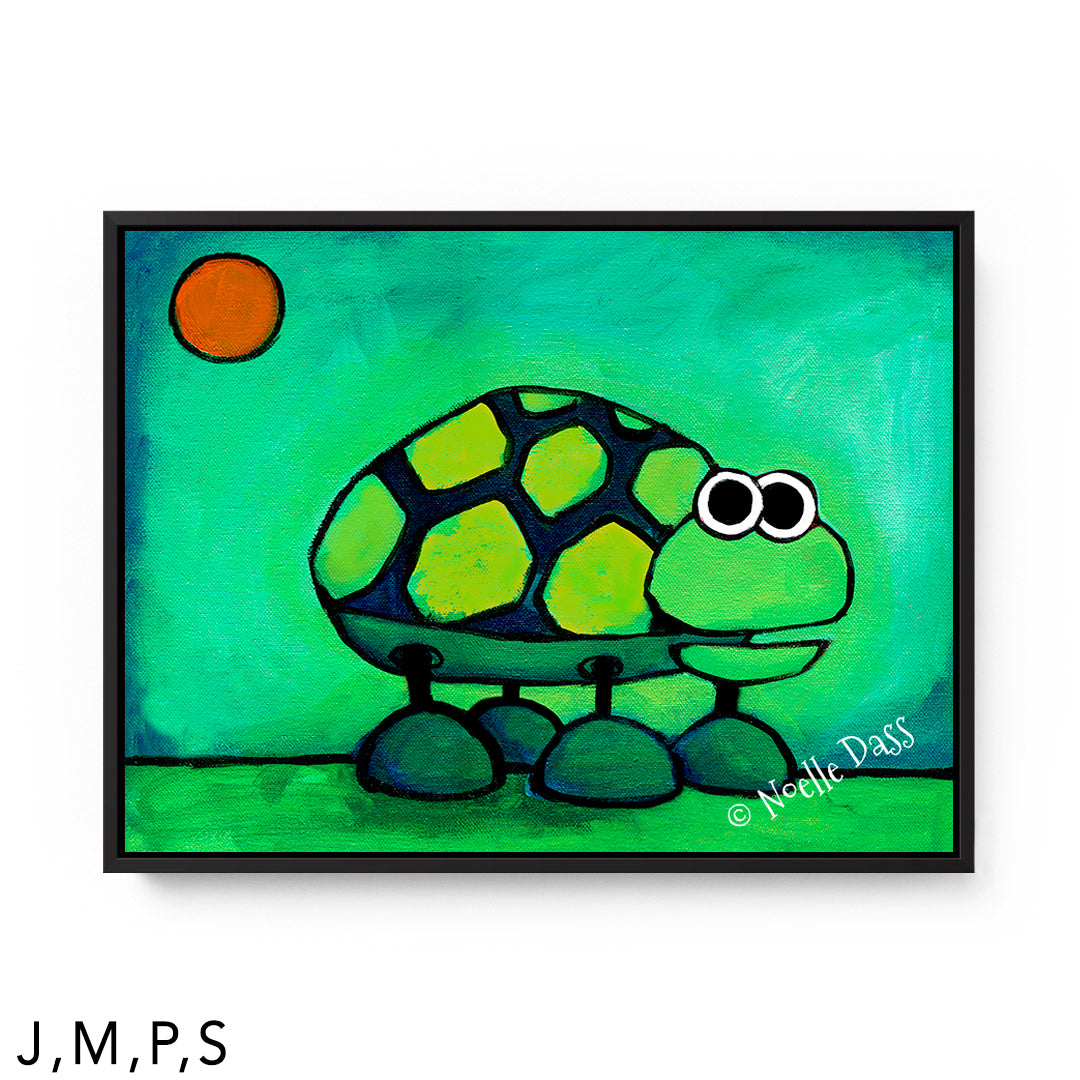 Chatty Turtle S: Framed Canvas - Black 30x40 in.