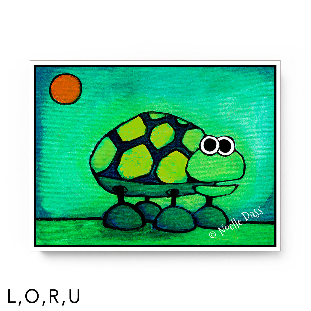 Chatty Turtle U: Framed Canvas - White 30x40 in.