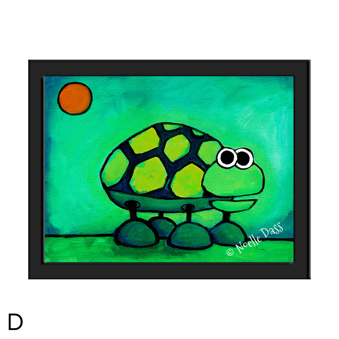 Chatty Turtle D. Framed 6x8 in. paper