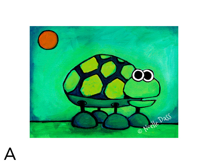 Chatty Turtle A. 11x14 in. archival paper with white border - image is 8x10