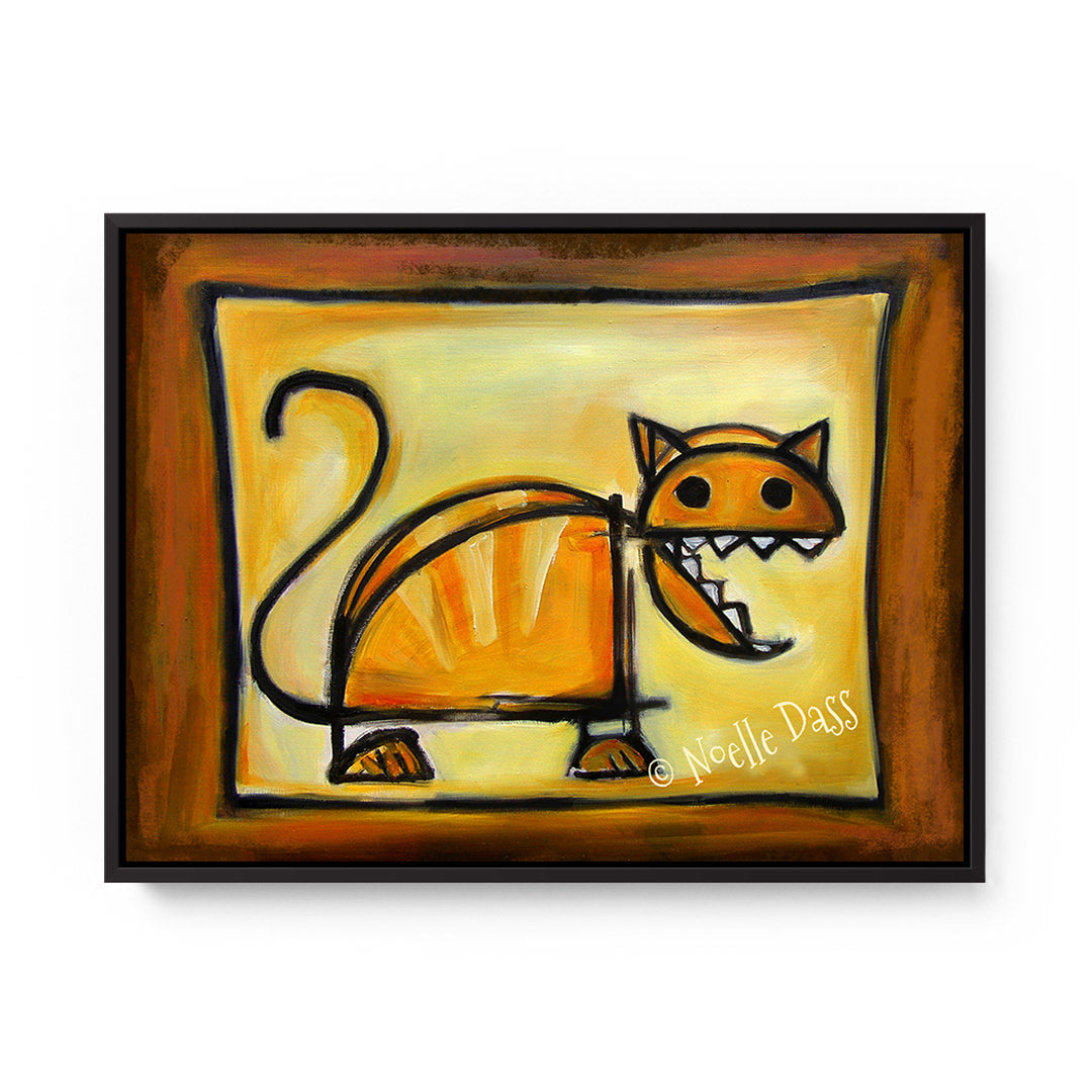 Crazy Ole Cat Canvas / 11x14 / Black Floating Frame