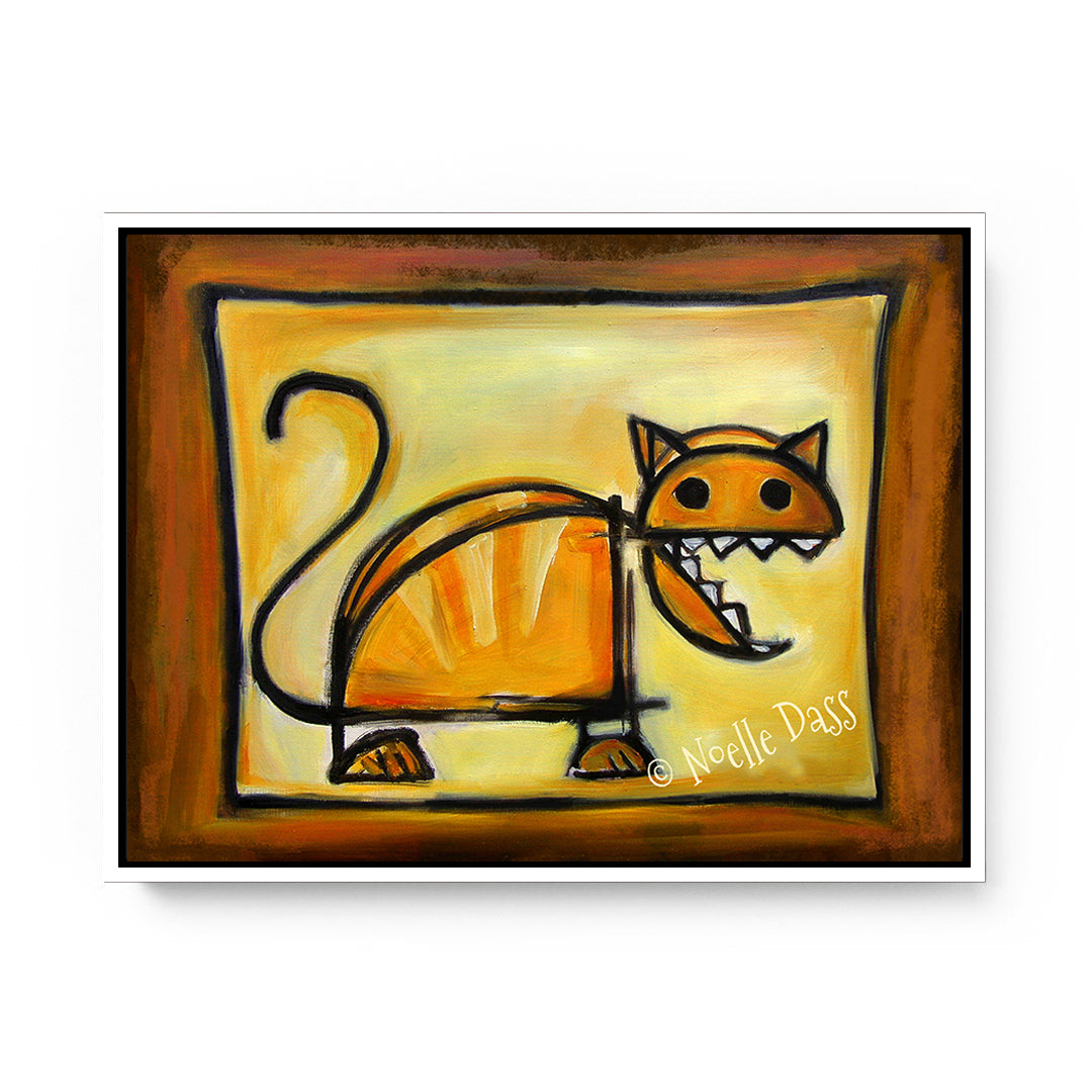 Crazy Ole Cat Canvas / 11x14 / White Floating Frame