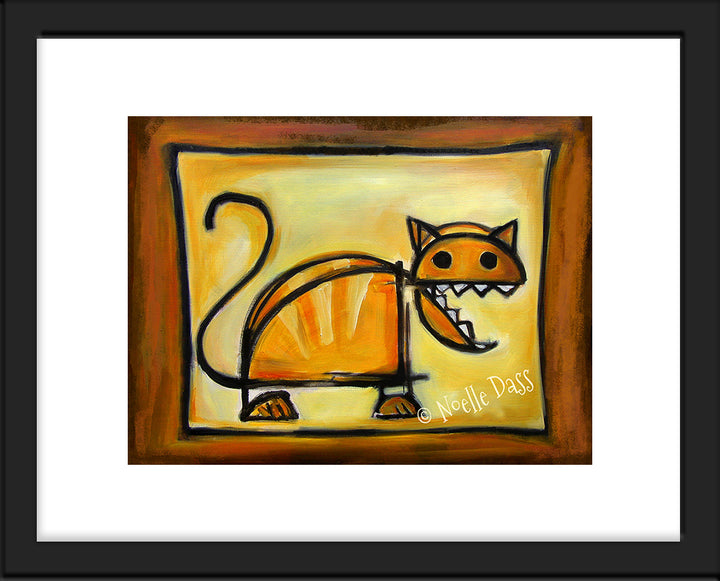 Crazy Ole Cat Paper / 11x14 with white border/image is 8x10 / Black Frame