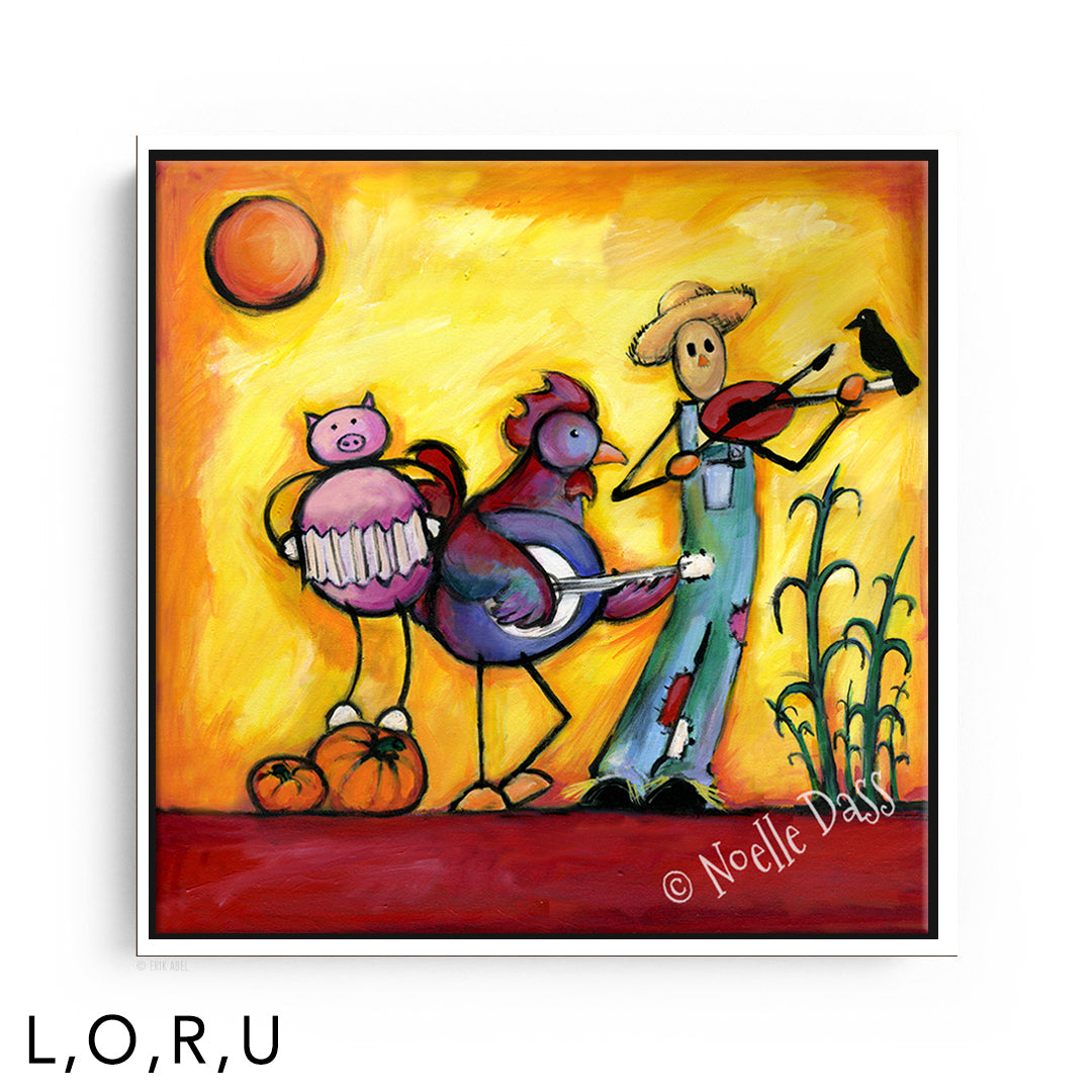 Fall Celebration framed canvas art print with a white floating frame by Noelle Dass