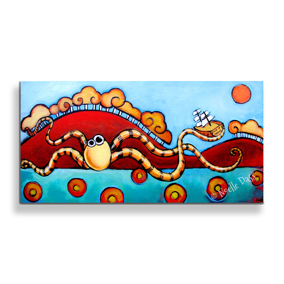 Seapals Octopus Canvas / 15x30 / Unframed