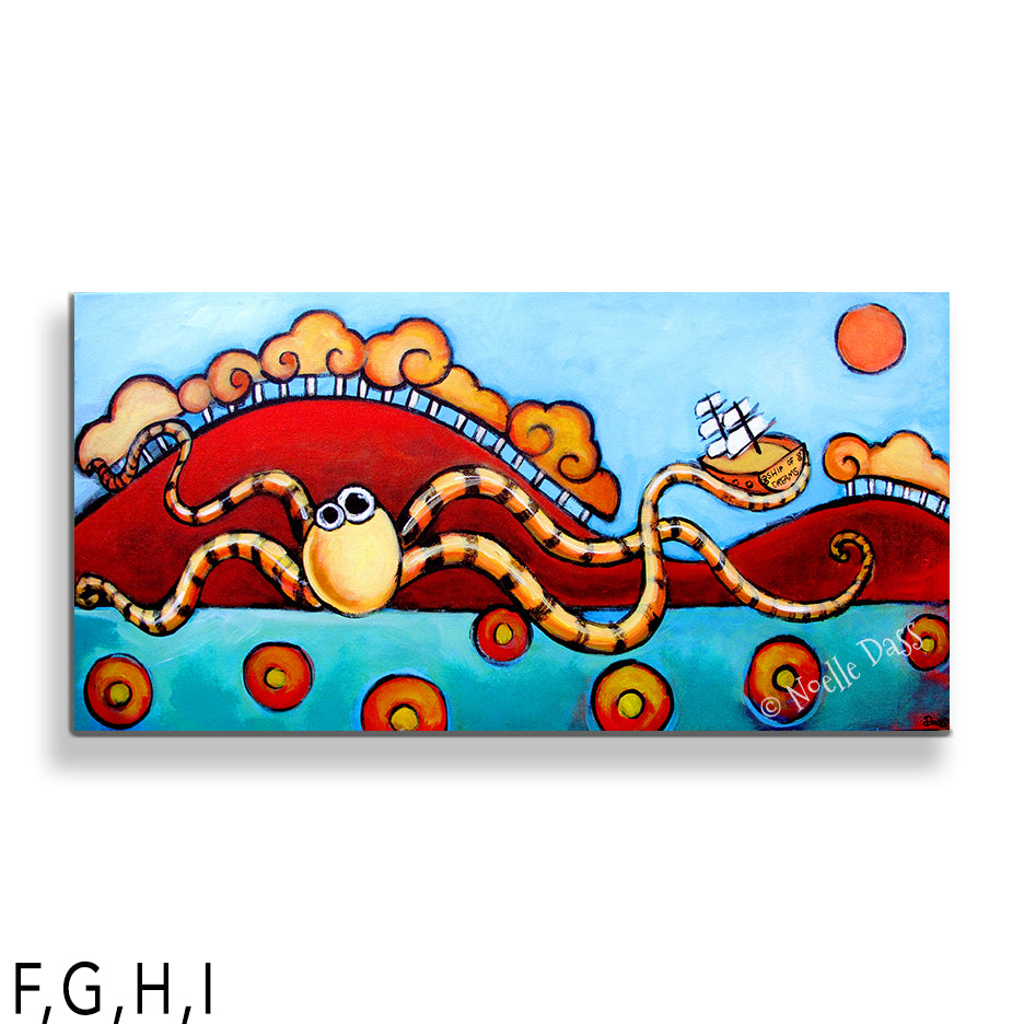 Seapals Octopus H. Canvas 24x48 in.