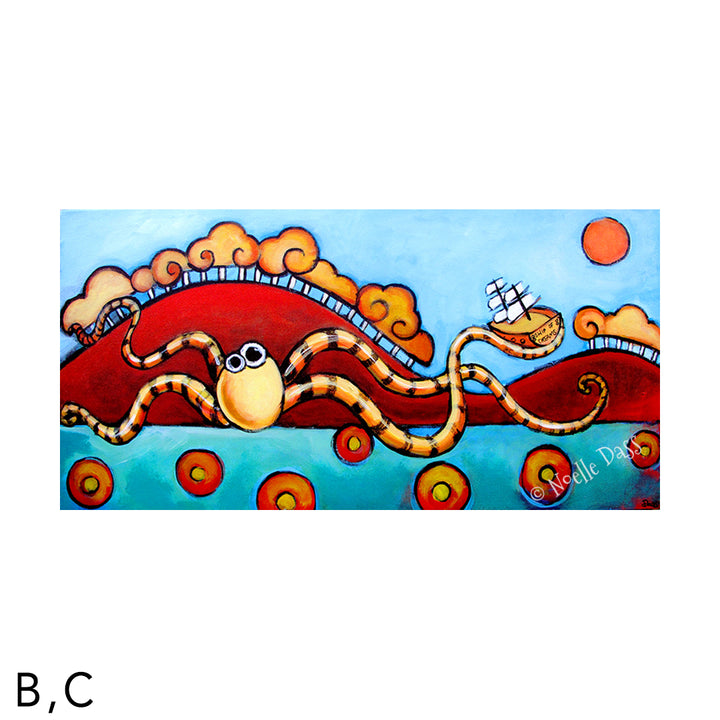 Seapals Octopus C. Archival Paper - Image is 10x20 in.