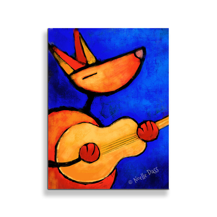 Ode to Joy - Dog Playing Guitar Canvas / 11x14 / Unframed