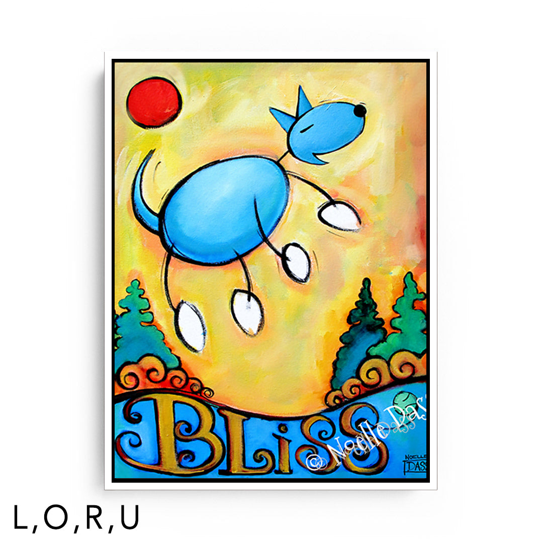 Dog Bliss U: Framed Canvas - White 30x40 in.