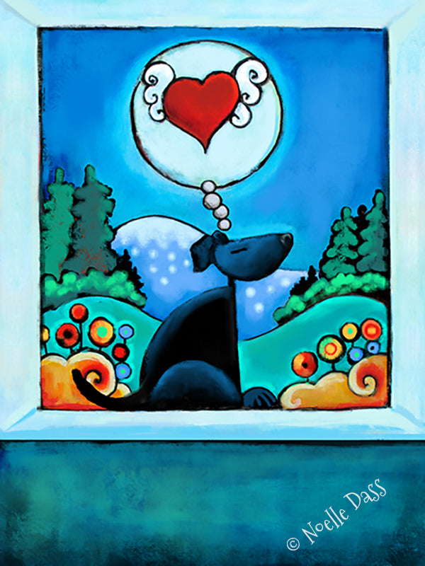 Black Dog art print by Noelle Dass