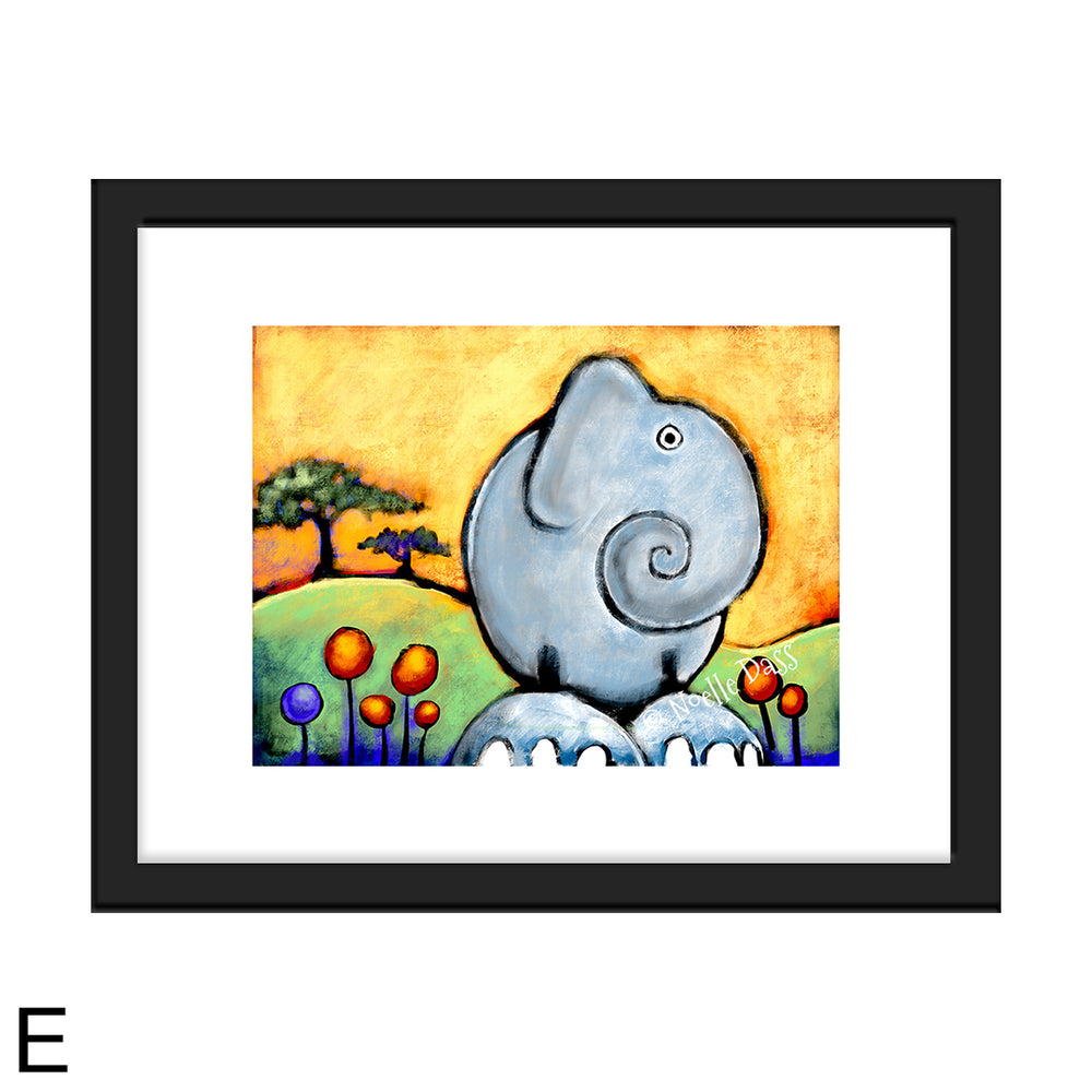 African Elephant E. Framed 11x14 paper with white border