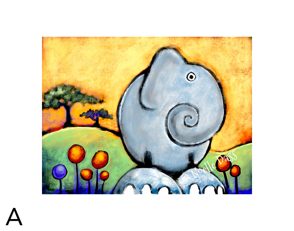African Elephant A. 11x14 in. archival paper with white border - image is 8x10
