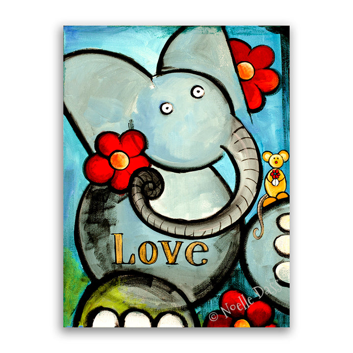 Elephant Love Canvas / 11x14 / Unframed