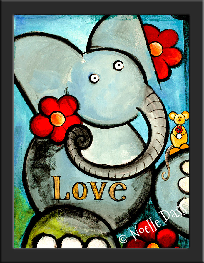 Elephant Love Paper / 6x8 / Framed