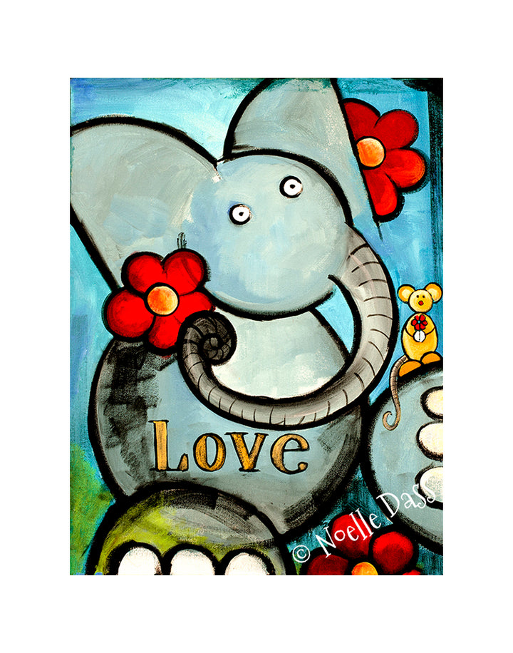 Elephant Love Paper / 11x14 with white border/image is 8x10 / Unframed