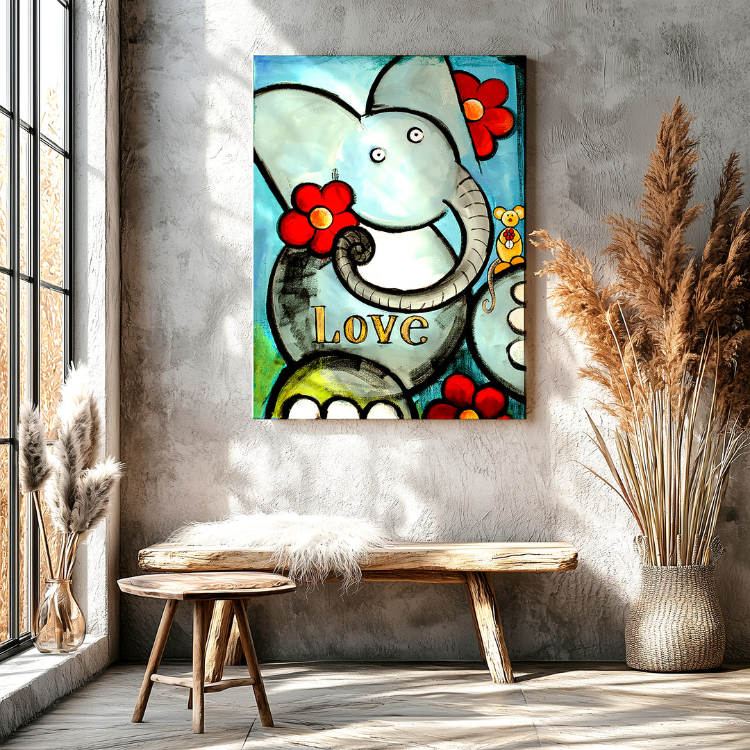 Elephant Love Paper / 16x20 / Unframed