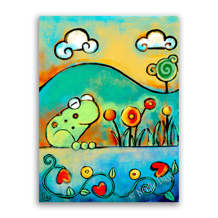 Frog in the Spring Canvas / 11x14 / Unframed