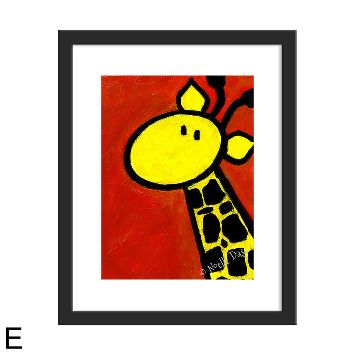 Portrait of a Giraffe E. Framed 11x14 paper with white border