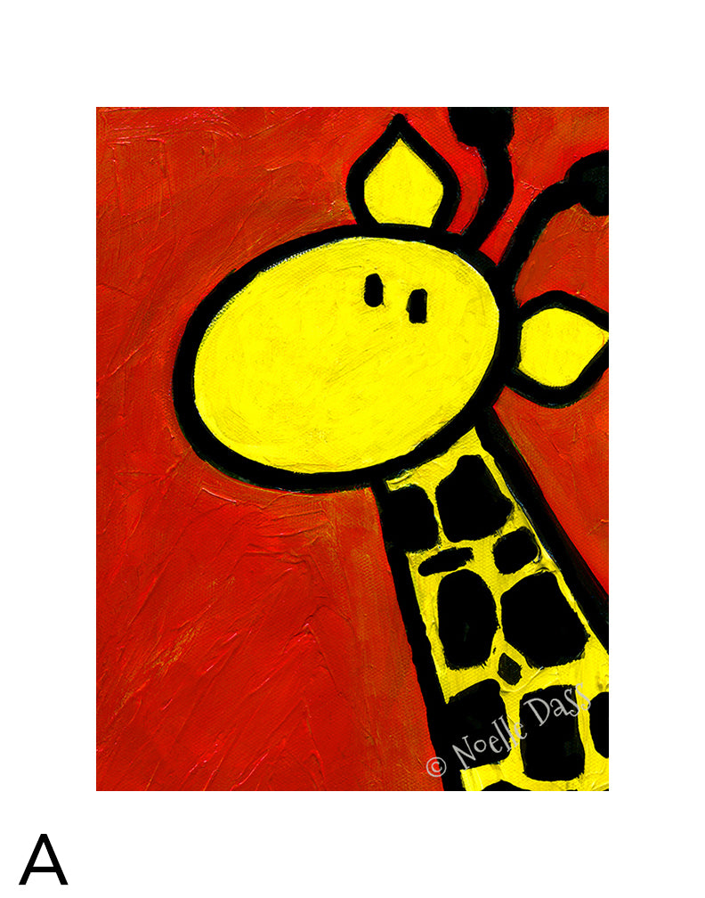Portrait of a Giraffe matted archival paper art print, 11x14 with white border, by Noelle Dass