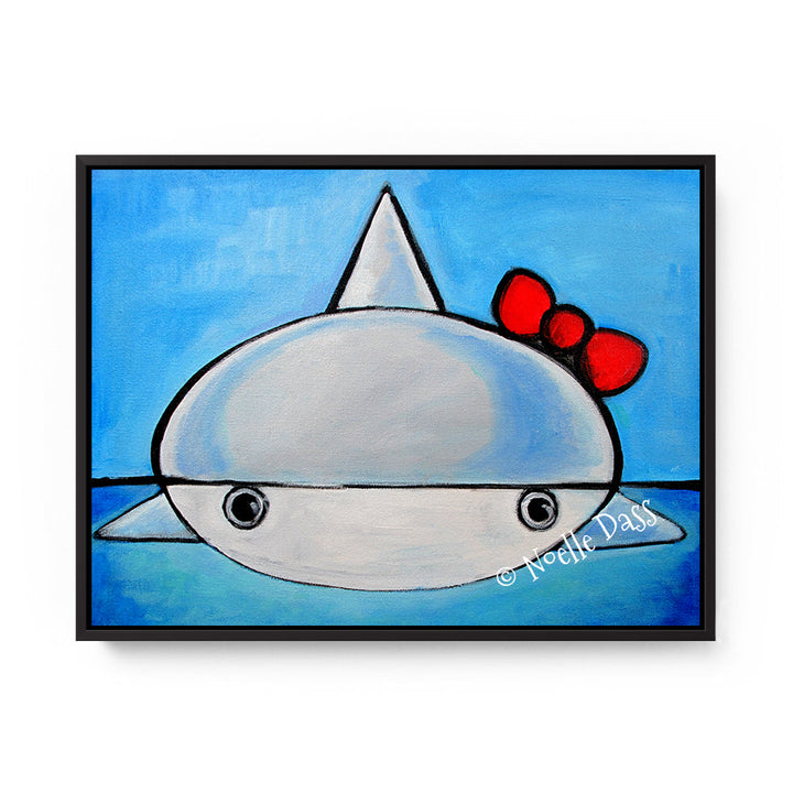 Hello Shark Canvas / 11x14 / Black Floating Frame