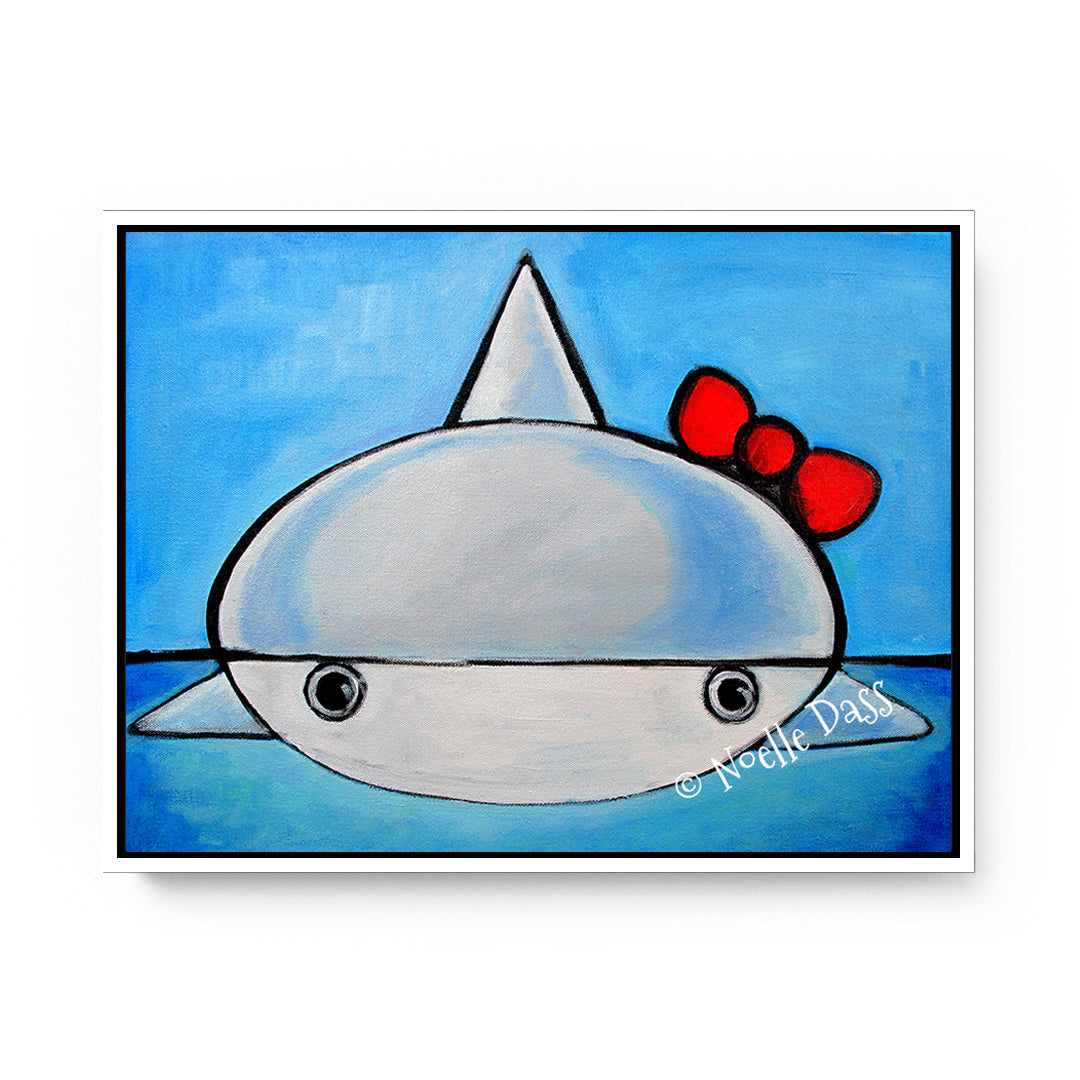 Hello Shark Canvas / 11x14 / White Floating Frame