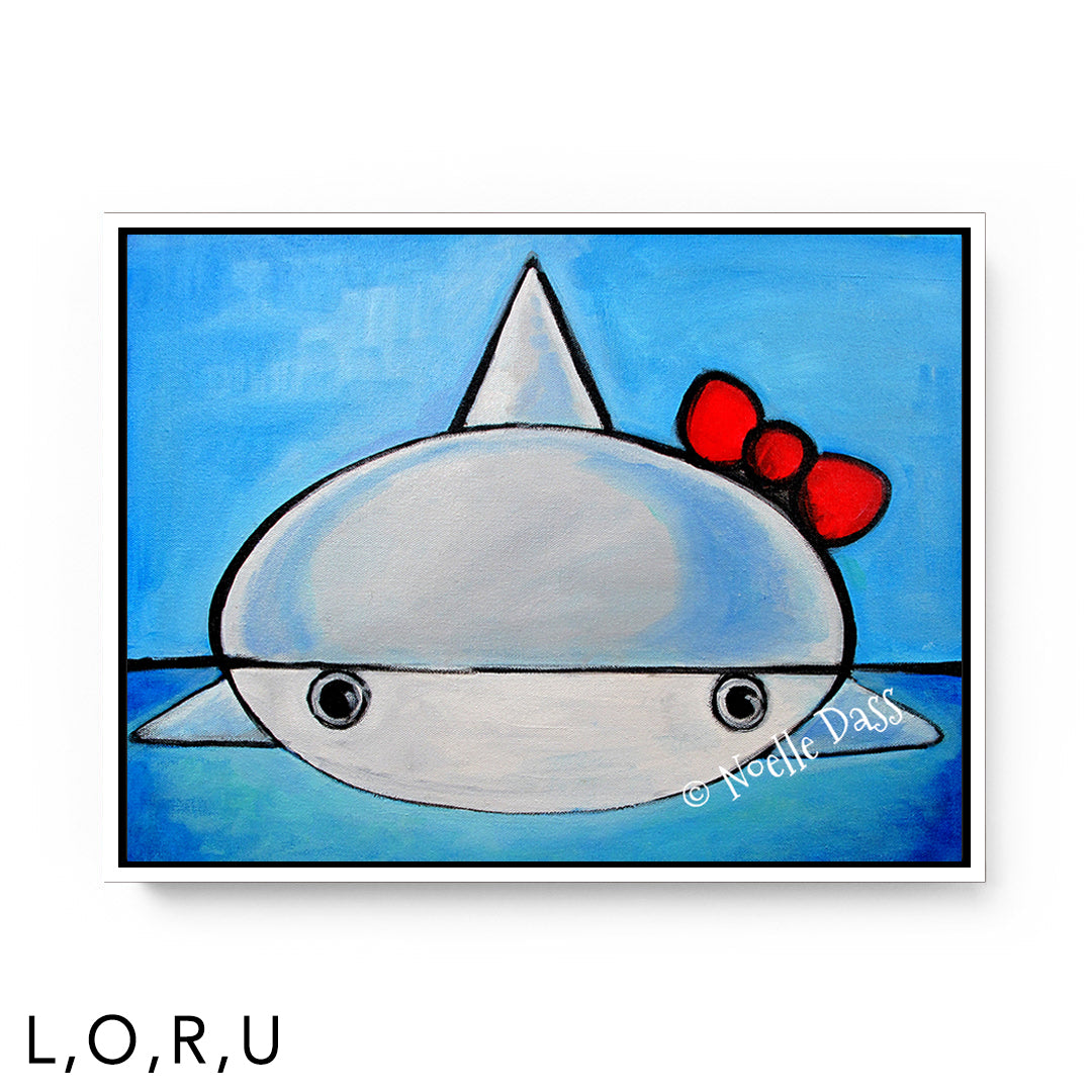 Hello Shark U: Framed Canvas - White 30x40 in.