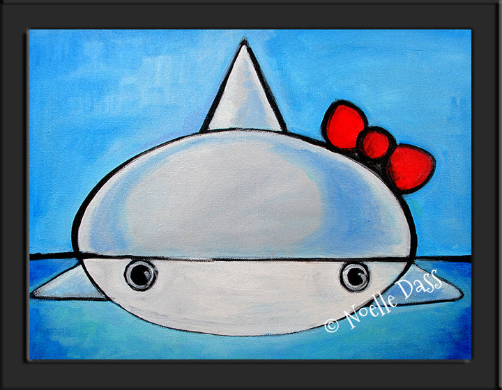 Hello Shark Paper / 6x8 / Framed