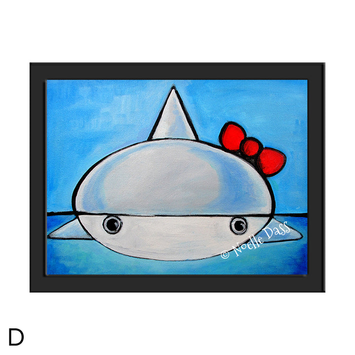 Hello Shark D. Framed 6x8 in. paper