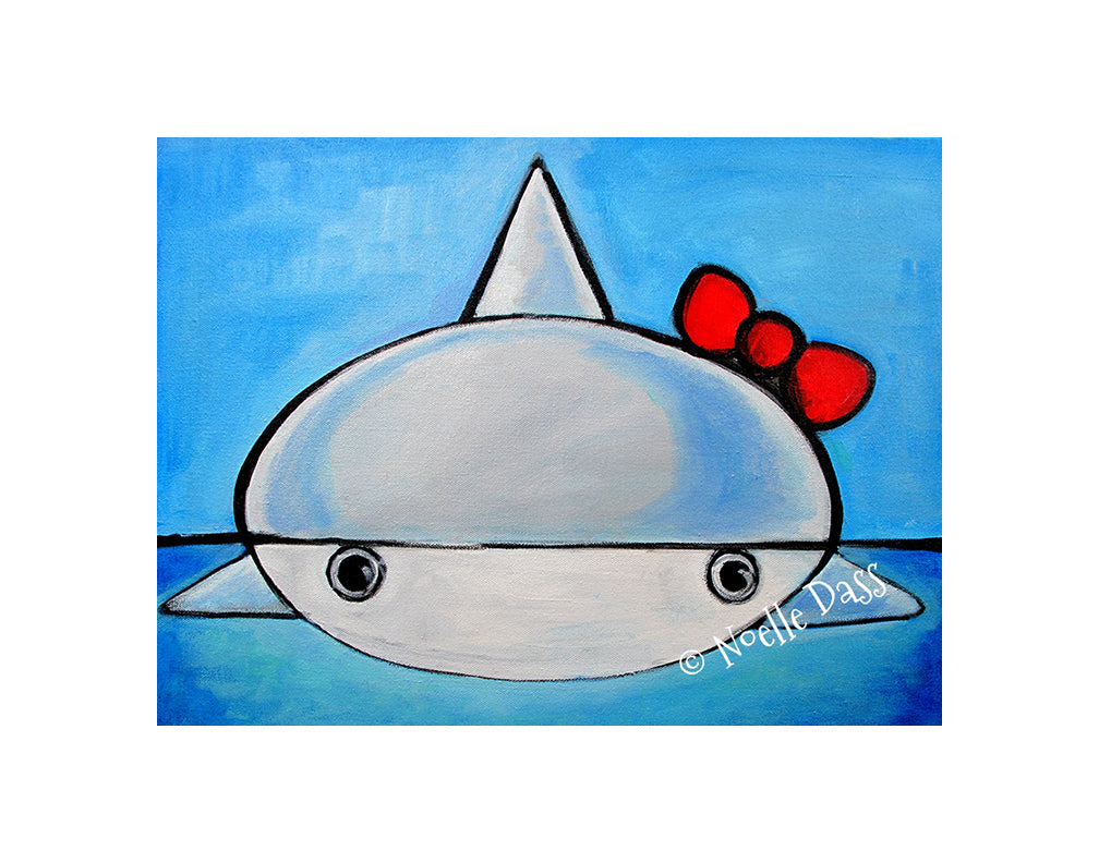 Hello Shark Paper / 11x14 with white border/image is 8x10 / Unframed