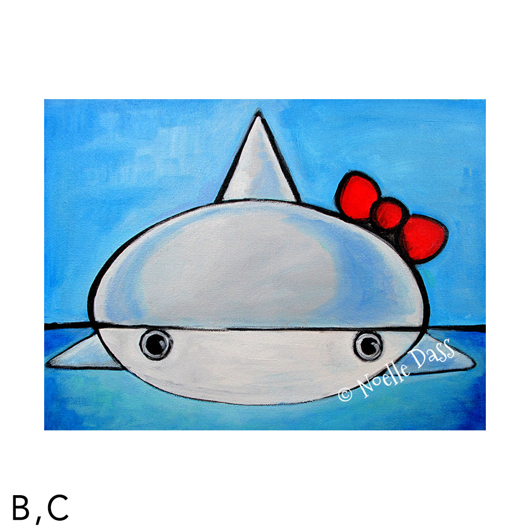 Hello Shark C. Archival Paper - Image is 18x24 in.