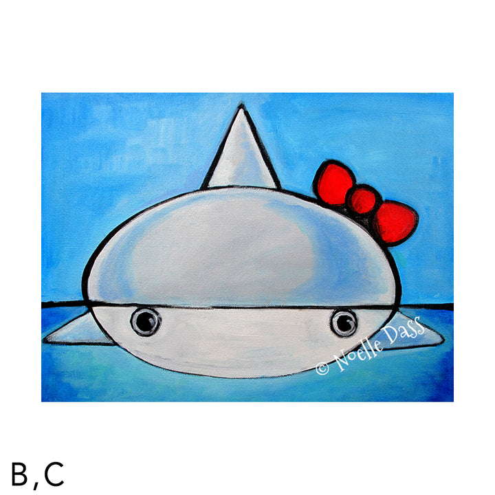 Hello Shark C. Archival Paper - Image is 18x24 in.