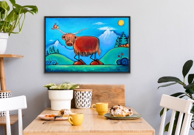 Highland Cow and Friends art print by Noelle Dass