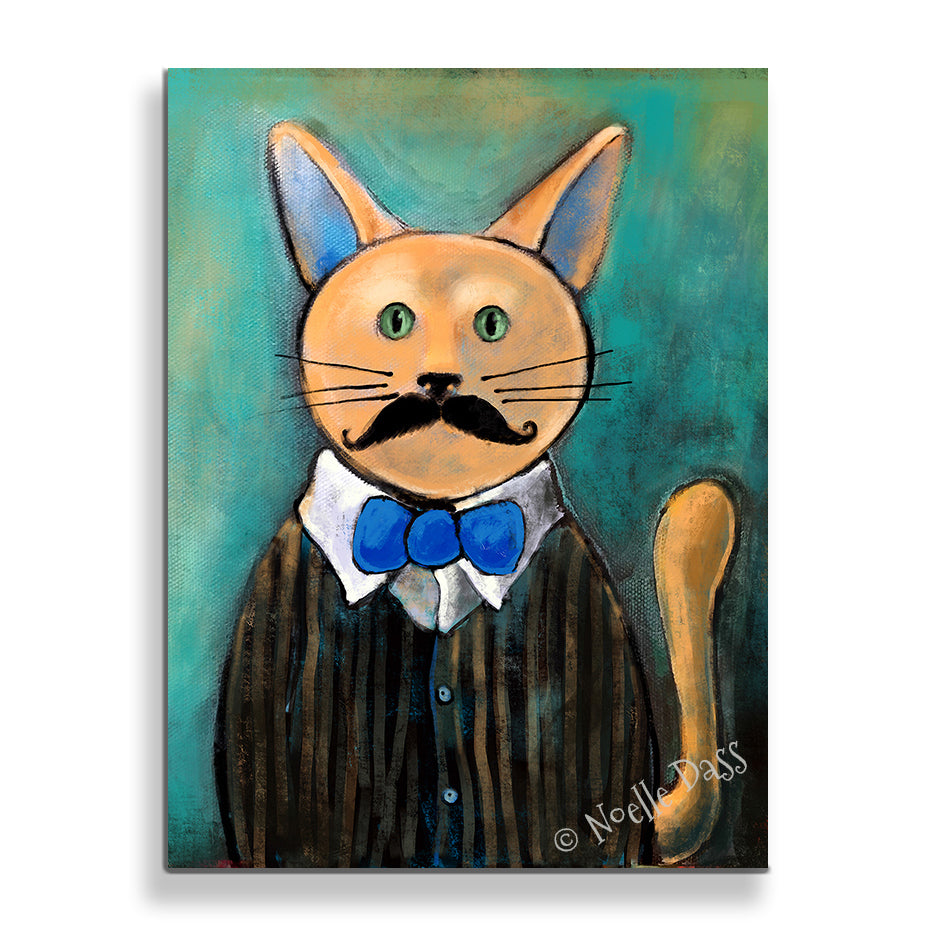 Hipster Cat Canvas / 11x14 / Unframed