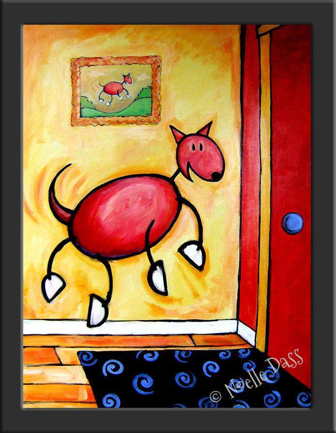 The Joy of Homecoming! Dog Art Paper / 6x8 / Framed