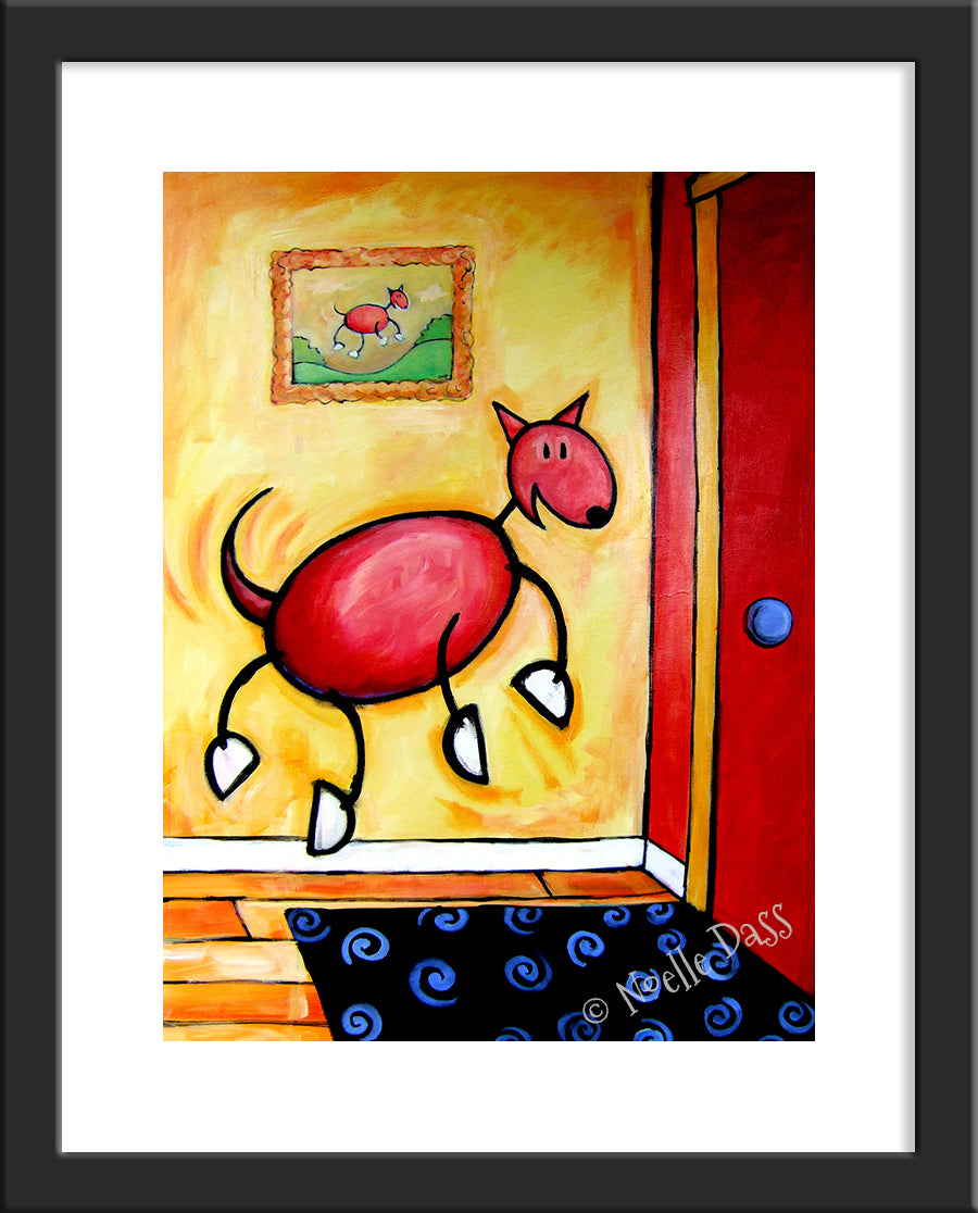 The Joy of Homecoming! Dog Art Paper / 11x14 with white border/image is 8x10 / Black Frame