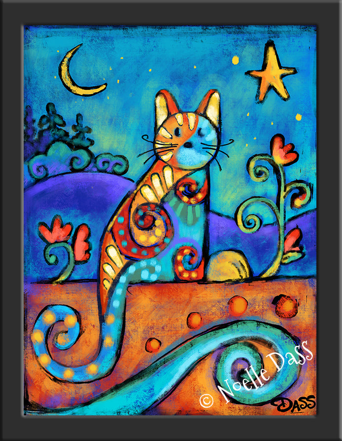 Cat Muse Paper / 6x8 / Framed