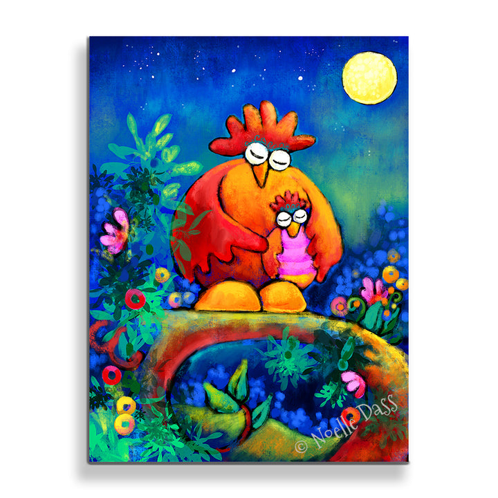 A Mother's Love (mama and baby bird) Canvas / 11x14 / Unframed