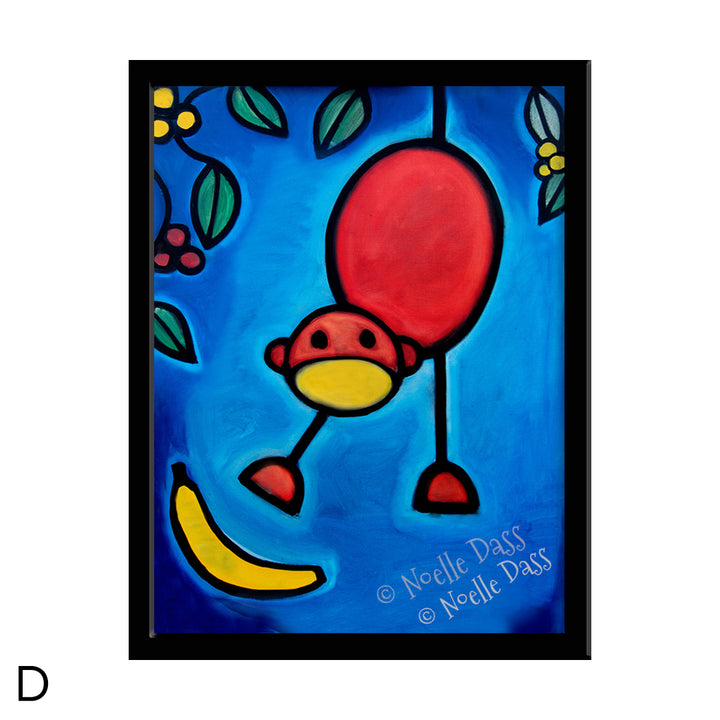 I Dropped My Banana Monkey art D. Framed 6x8 in. paper