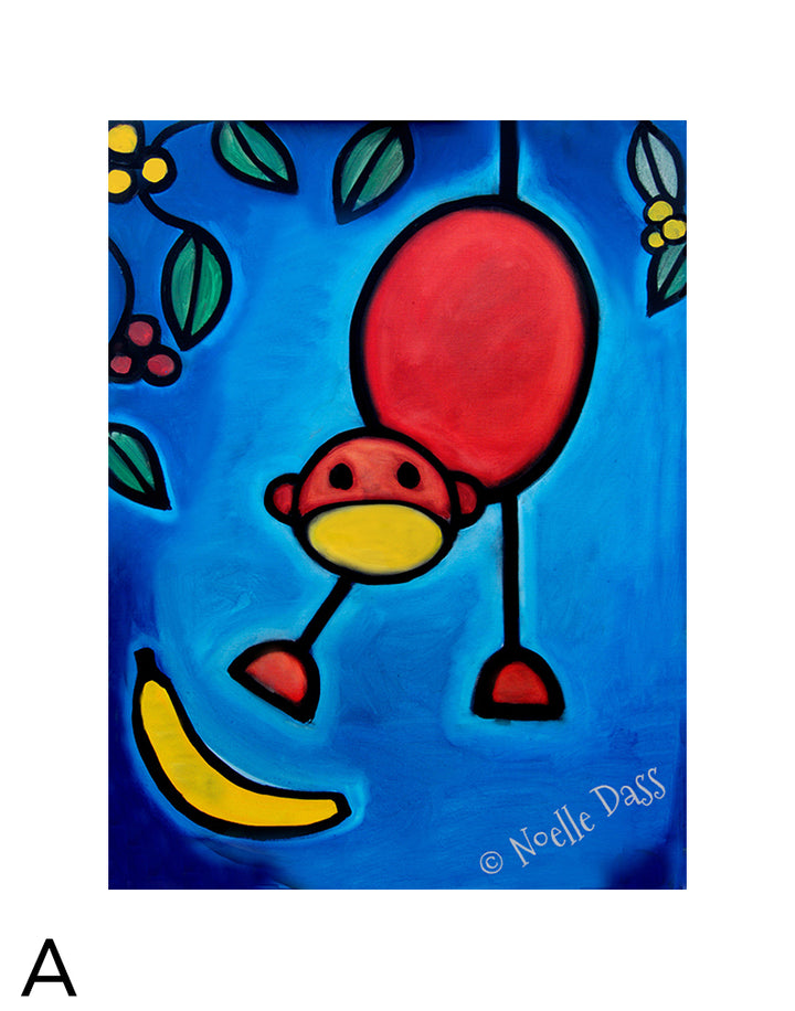 I Dropped My Banana Monkey art A. 11x14 in. archival paper with white border - image is 8x10
