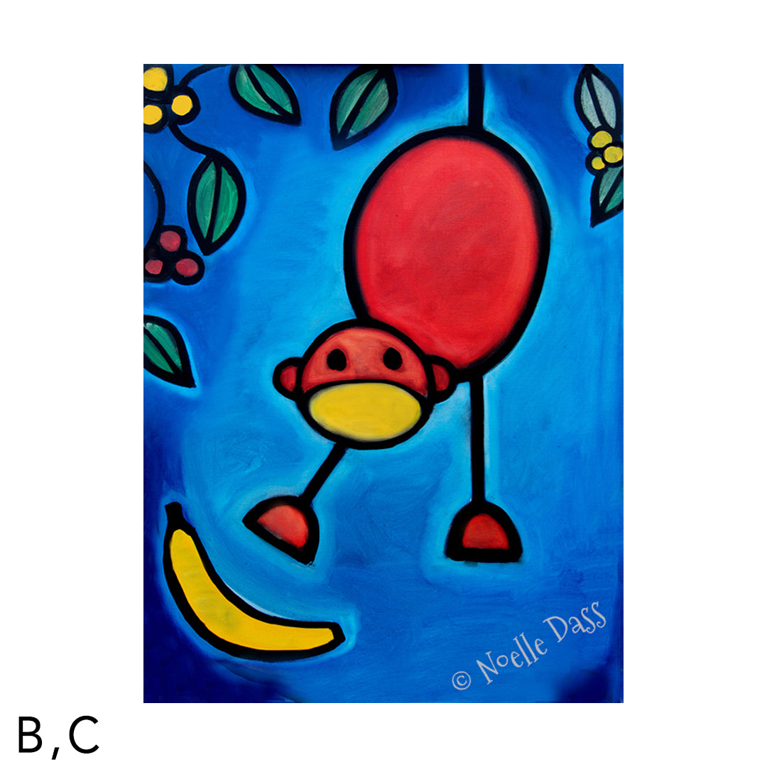 I Dropped My Banana Monkey art C. Archival Paper - Image is 18x24 in.